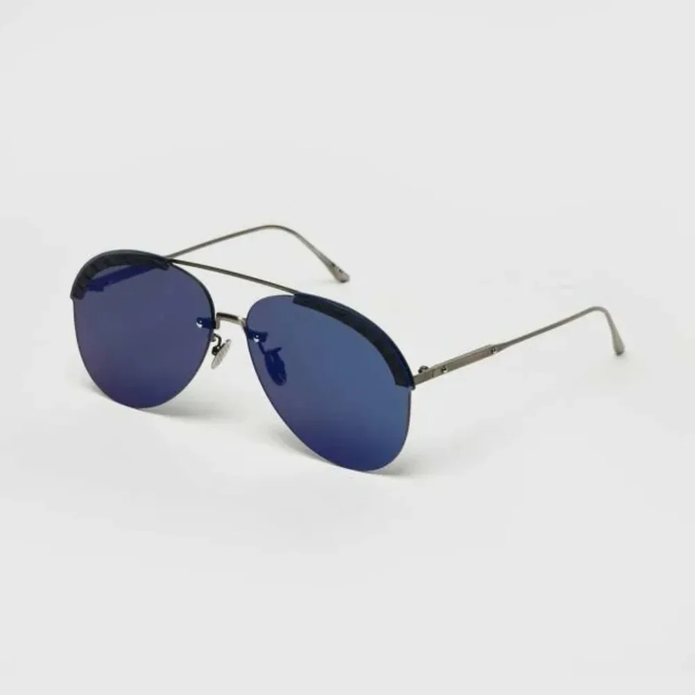 New - 💯original Bottega Veneta Blue Pilot Unisex Sunglasses BV0242S 003 63.